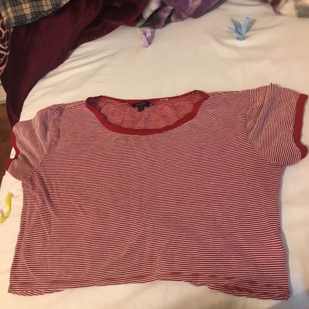 red striped crop top